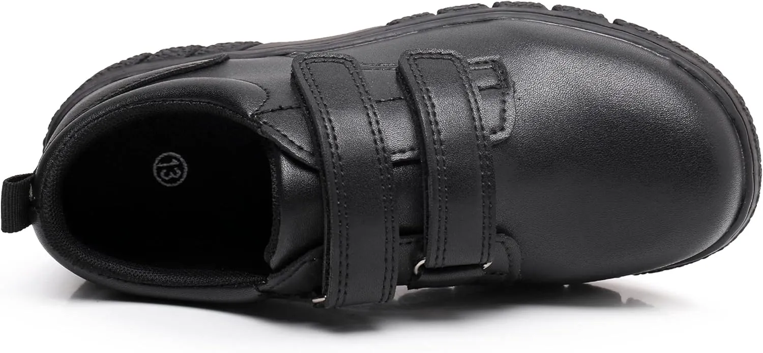 Blikcom Boys Kids School Uniform Shoes Adjustable Laces Formal Oxford Dress Shoes Loafers