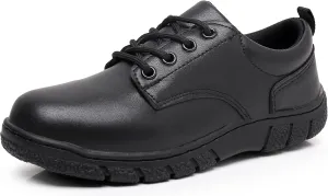 Blikcom Boys Kids School Uniform Shoes Adjustable Laces Formal Oxford Dress Shoes Loafers