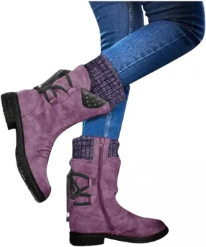 Boots for Women Suede Flat Short Ankle Booties Retro Fringe Boots Winter Round Toe Roman Fringe Short Flat Shoes