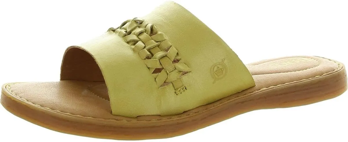 BORN Womens Solid Leather Flatform Sandals