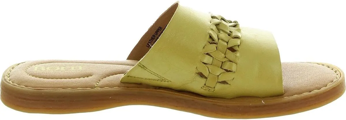 BORN Womens Solid Leather Flatform Sandals