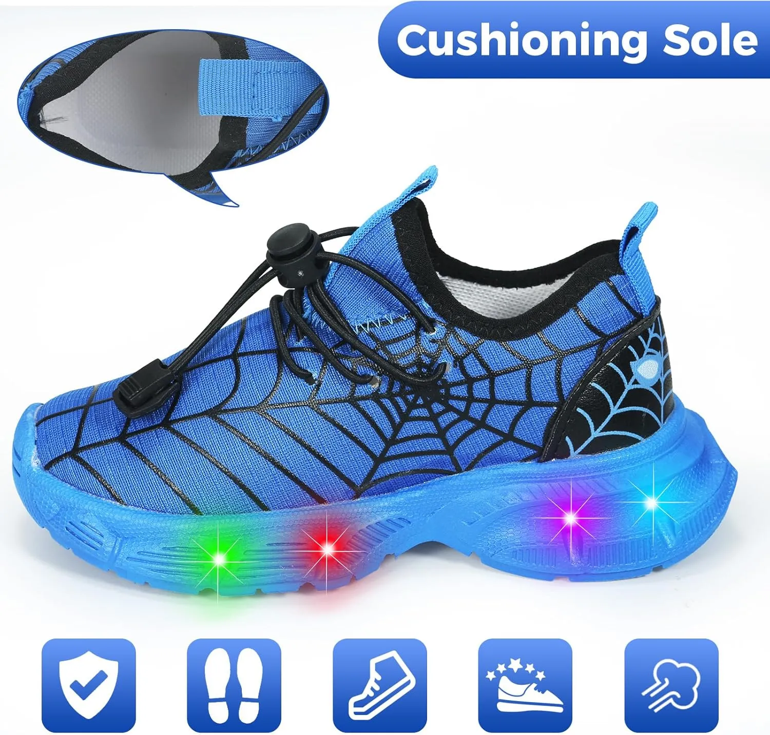 Boy Festive Tennis Shoes for Children's Parties Breathable Light Up LED Shoes for Kids