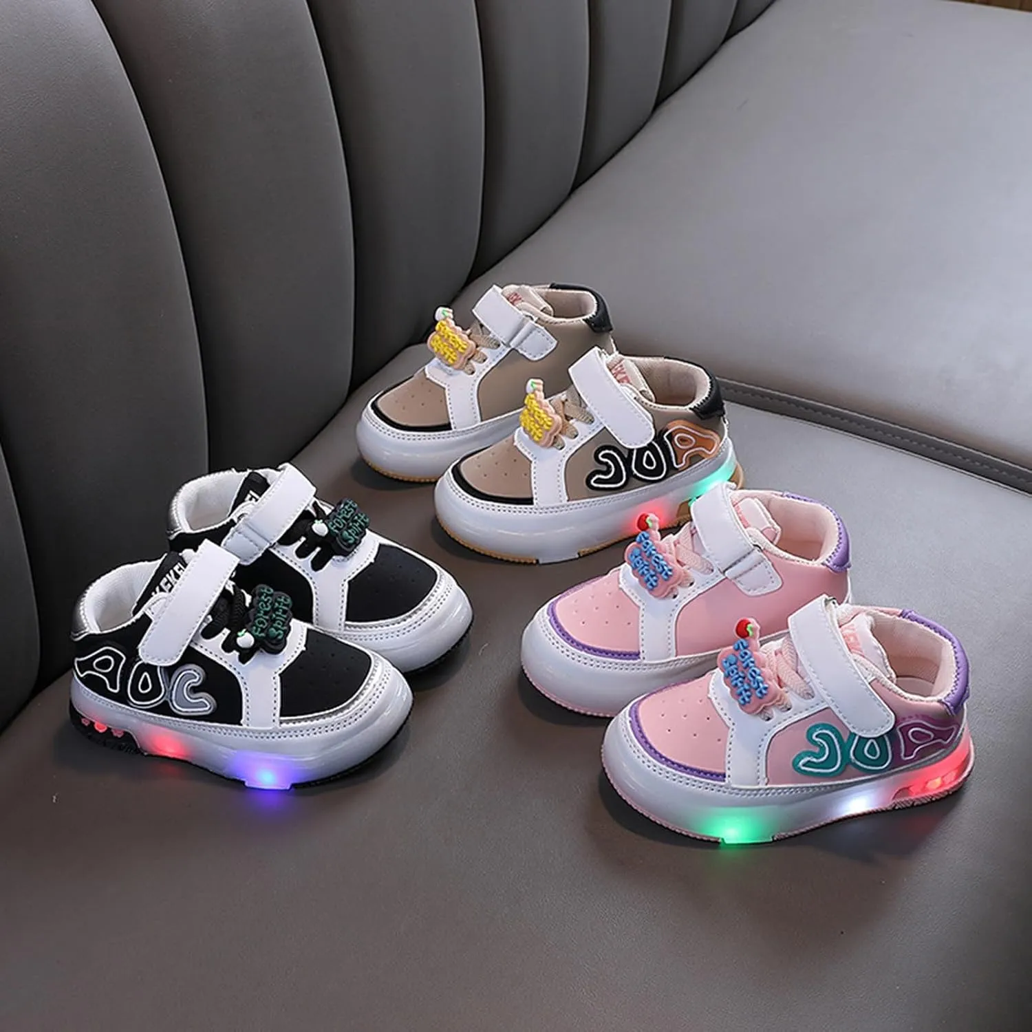 Boys Girls Light Up LED Light Sneakers Baby Infant Walking Sports Athletic Toddler Newborn Girl Basketball Shoes