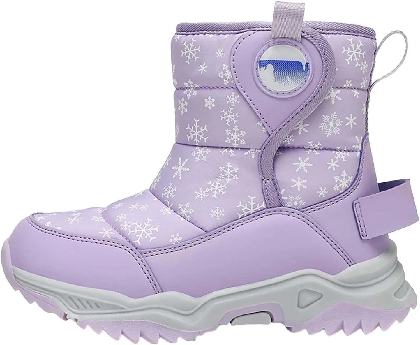 Boys Girls Wnter Snow Boots F𝐮lly F𝐮r Lined Warm Outdoor Hiking Shoes 𝐖aterproof Anti-Slip Kids Toddlers Snow Boots