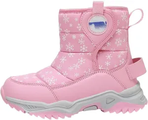 Boys Girls Wnter Snow Boots F𝐮lly F𝐮r Lined Warm Outdoor Hiking Shoes 𝐖aterproof Anti-Slip Kids Toddlers Snow Boots