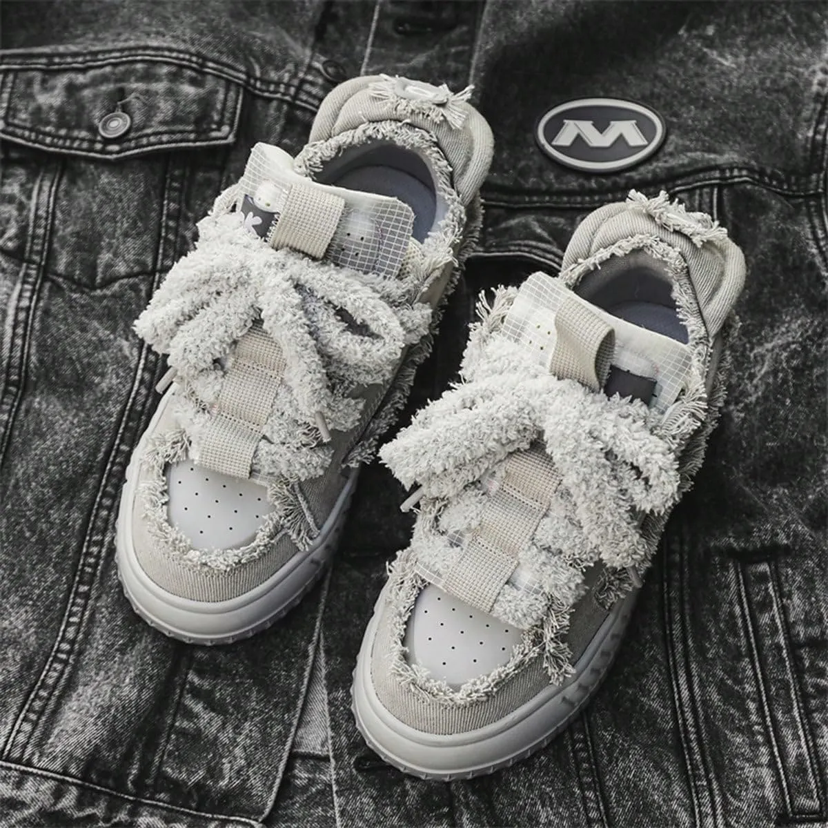 Canvas Fuzzy Stylish Fluffy Lace Up Sneakers for Women and Teens Soft Plush Streetwear Shoes with Cozy Texture Cute Aesthetic Footwear for Fall Winter Outfits