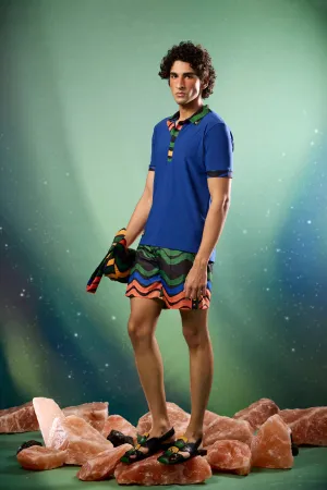 Cerulean Polo with Aurorays Collar