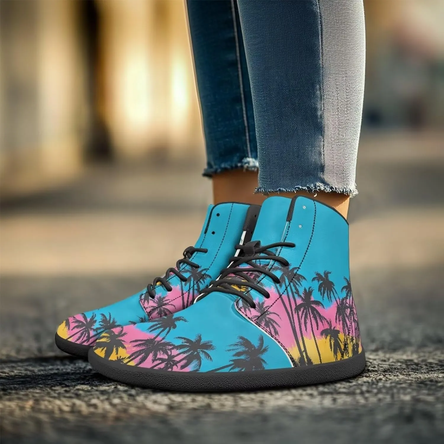 chaqlin Tropical High Top Barefoot Shoes Workout Shoes Zero Drop Walking Shoes