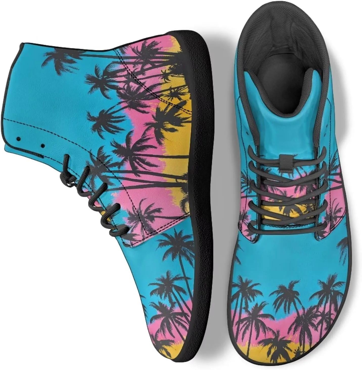chaqlin Tropical High Top Barefoot Shoes Workout Shoes Zero Drop Walking Shoes