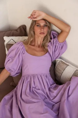 Cherie Puff Sleeve Midi Dress by Bali ELF
