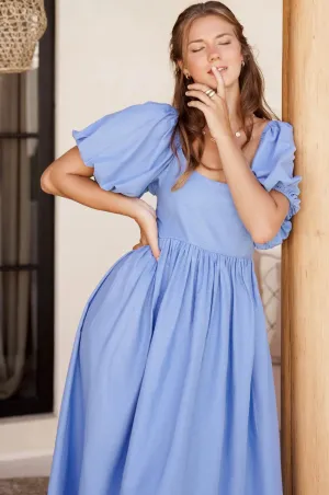 Cherie Puff Sleeve Midi Dress by Bali ELF