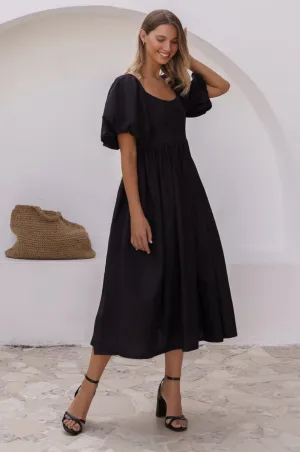 Cherie Puff Sleeve Midi Dress by Bali ELF