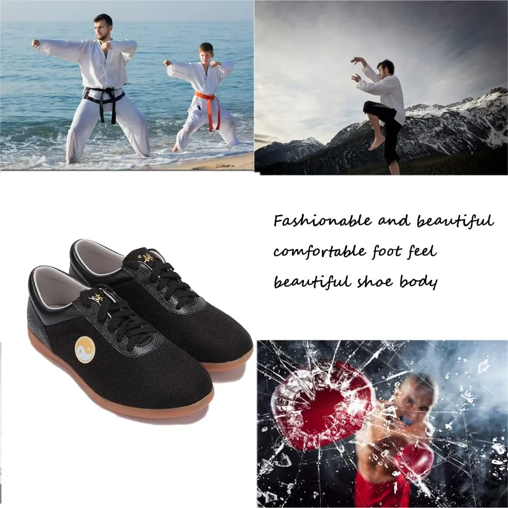 Chi Kung Shoes Martial Arts Boxing Shoes,Traditional Kung Fu Tai Chi Wushu Shaolin Qi Gong Beijing Trainer Wing Chun Slipper Sneaker Footwear for Men Women,