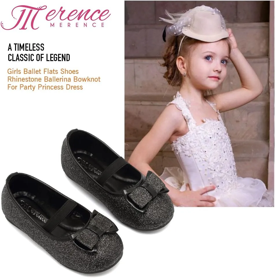 CIOR Toddler Girls Ballet Flats Shoes Ballerina Bowknot Jane Mary Princess Dress Shoes for Wedding Party School