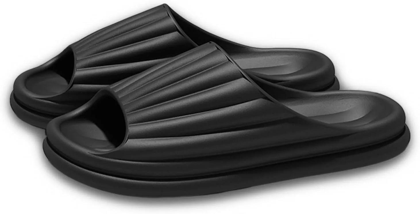 Cloud Slides for Women Men Shell Pillow Slippers Non-Slip Bath Shower Platform Foam Sandals for Indoor Outdoor House