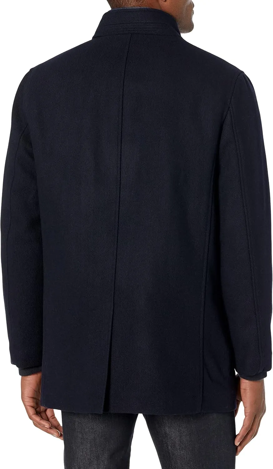 Cole Haan Men's Wool Twill Topper Coat with Water Resistant Bib