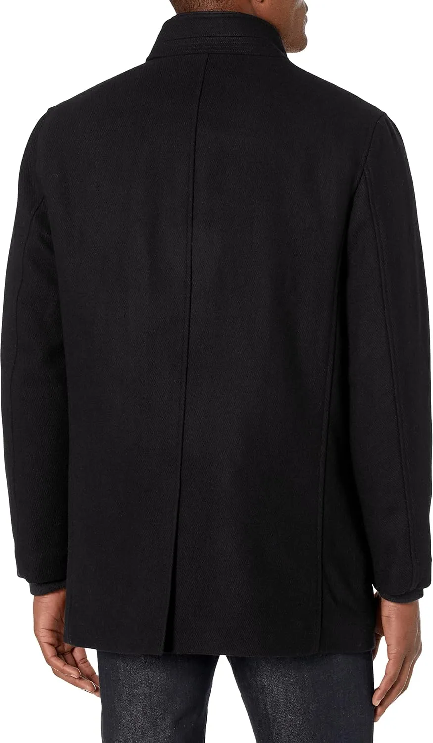 Cole Haan Men's Wool Twill Topper Coat with Water Resistant Bib