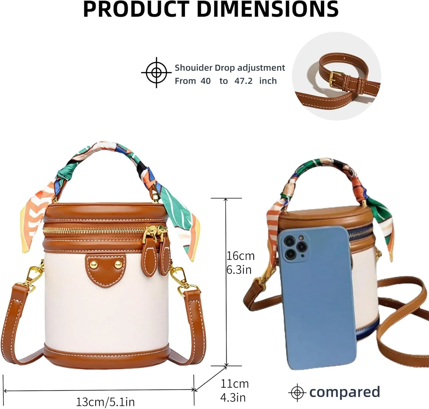 Colorblock Bucket Bag For Women, 2025 New Summer Niche Design Cylinder Bag,Ribbon Handle, Fashionable Crossbody Bag