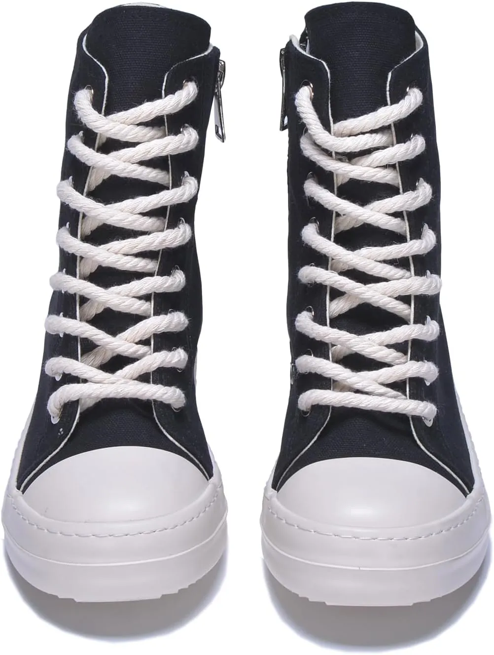 Custom Canvas Shoes for Women Lightweight High Top Boots Sneakers Punk Hip Hop Teens Girls Wolf Gothic Print Lace Up Casual Classic Street Walking Shoes
