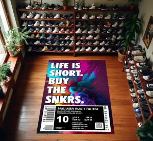 Custom Sneaker Collection Rug Full Size, Personalized Name Design, Anime Style Athletic Shoes Pattern, Modern Living Room Carpet 98
