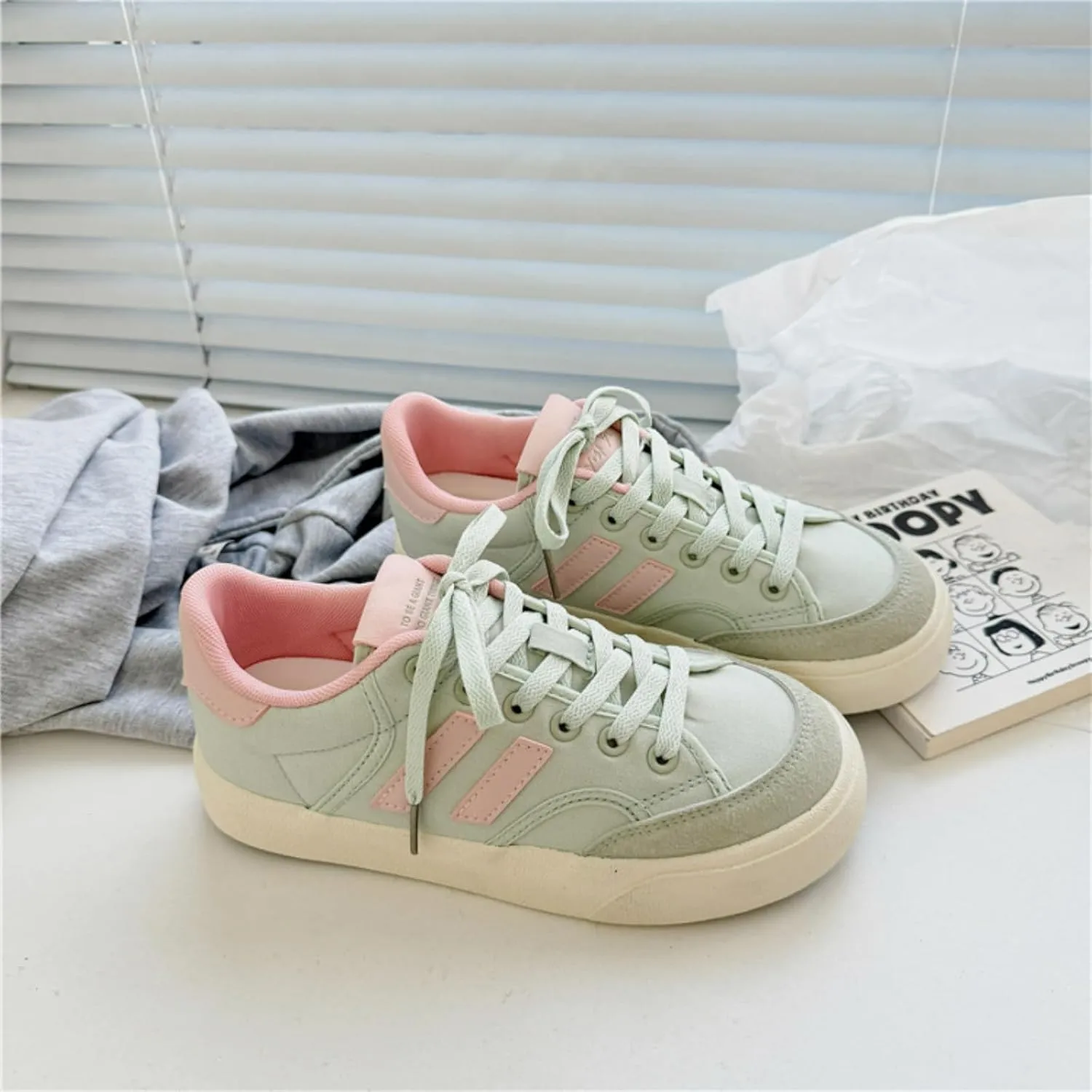Cute Bowknot Star Cat Fish Chunky Platform Sneakers Women Y2K Aesthetic 1.2" Height Increase Casual Outfit Cute Walking Shoes