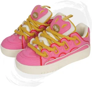 Cute Shoes for Teen Girls Women - Y2K Chunky Platform Sneakers, Comfy Retro Streetwear White Shoes, Versatile Non-Slip Beach Travel Sports Back to School Casual Gift