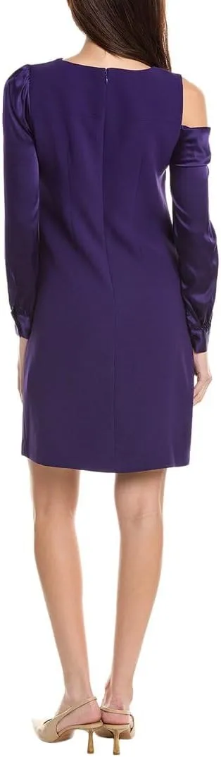Draped Satin Shoulder Dress