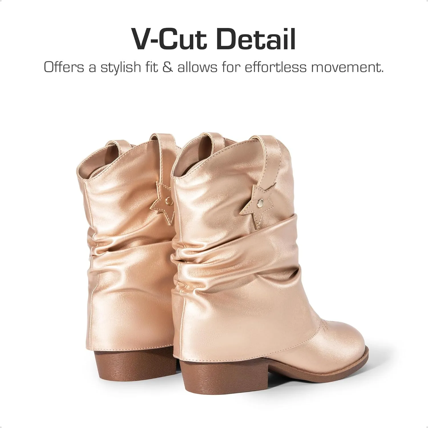 DREAM PAIRS Girls Cowboy Cowgirl Boots 2-in-1 Western Removable Cuff Fold Over Embroidered Fashion Mid Calf Shoes