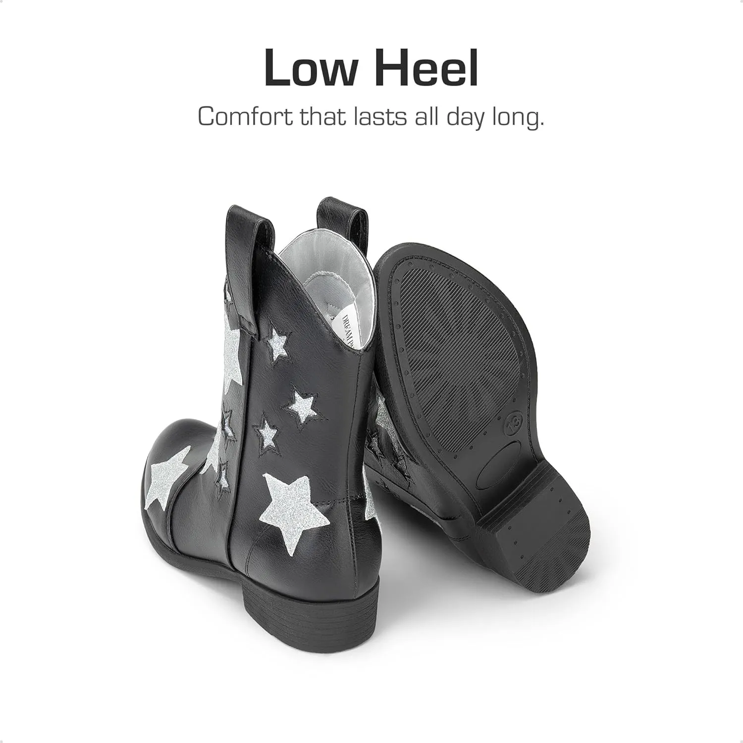 DREAM PAIRS Girls Cowgirl Boots Cowboy Western Mid Calf Star Boots for Kids
