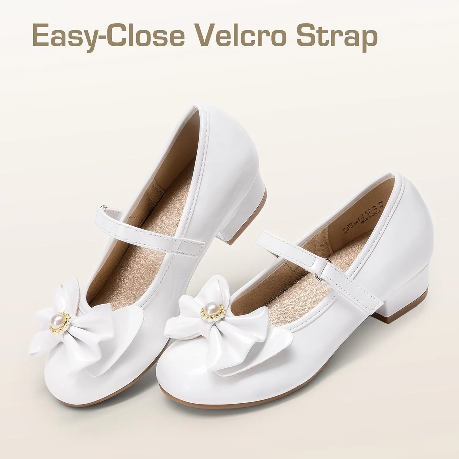 DREAM PAIRS Girls Dress Shoes Princess Shoes for Toddler Little Girl Mary Jane Low Heels Glitter Flower Party Wedding Footwear
