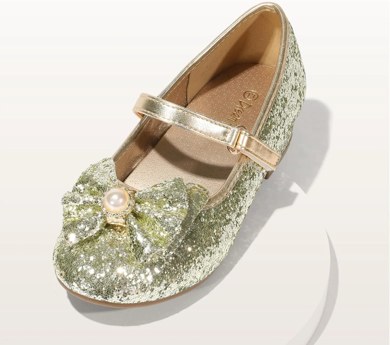 DREAM PAIRS Girls Dress Shoes Princess Shoes for Toddler Little Girl Mary Jane Low Heels Glitter Flower Party Wedding Footwear