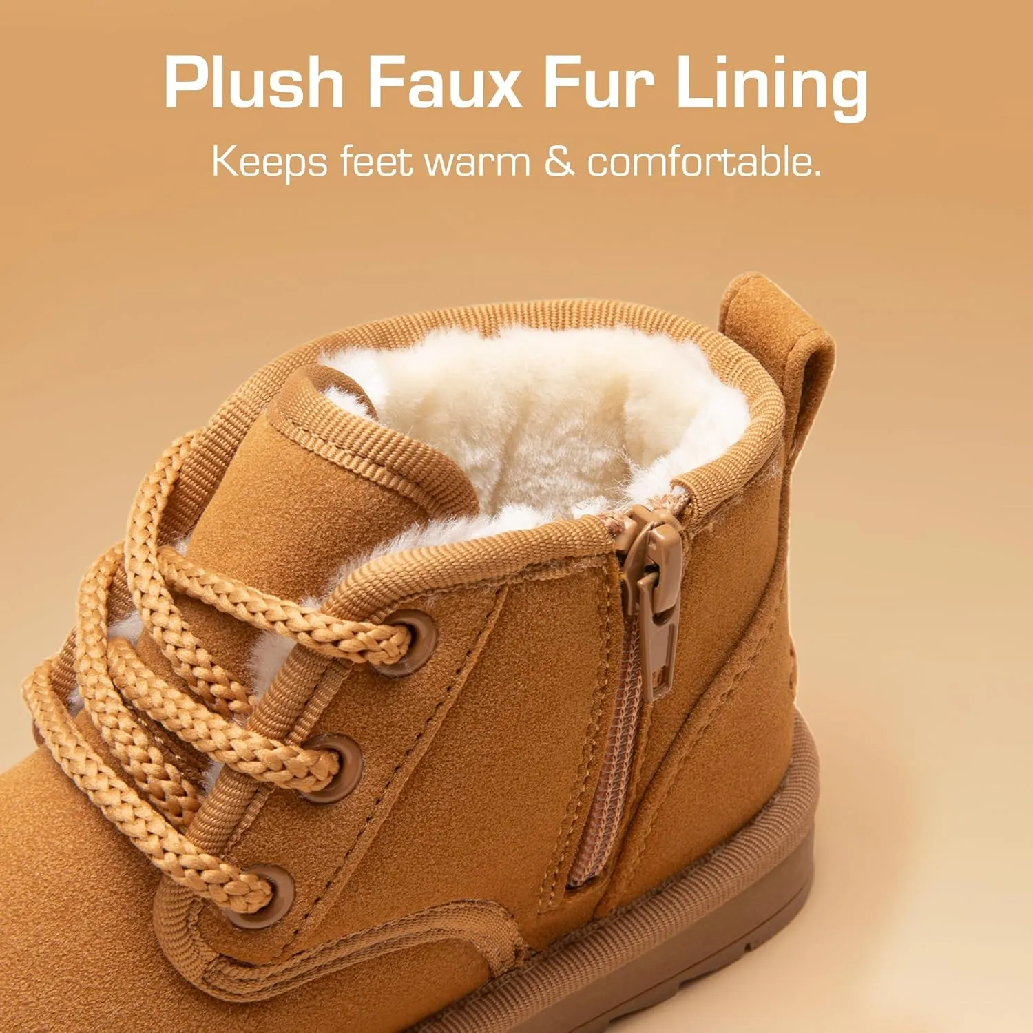 DREAM PAIRS Toddler Boots Kids Boys Girls Winter Zipper Warm Faux Fur FuzzyGo Kid's Cozy Walking Ankle Boots