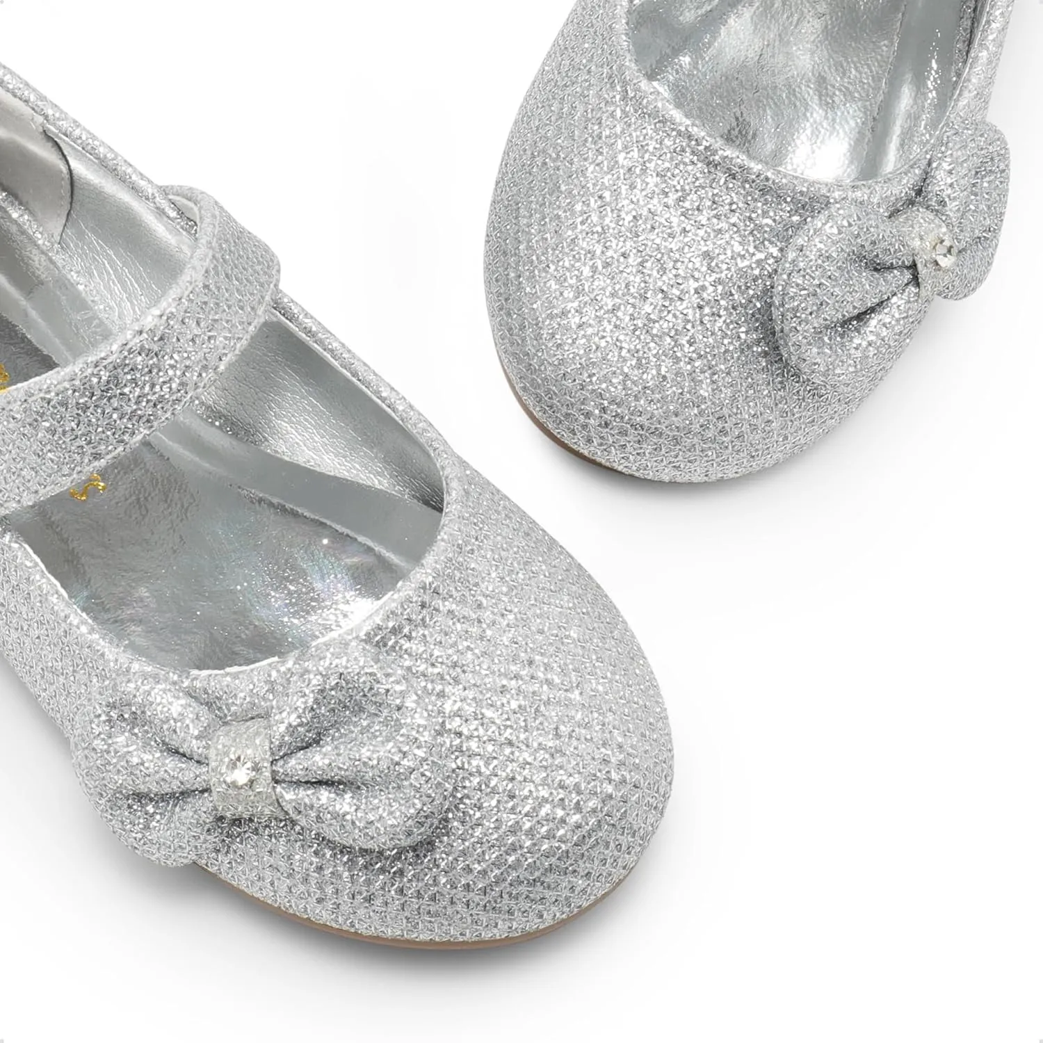 DREAM PAIRS Toddler Dress Shoes Mary Jane Flats for Girls Side Bow Ballerina Shoes