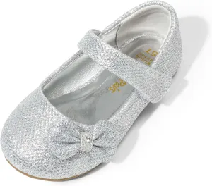 DREAM PAIRS Toddler Dress Shoes Mary Jane Flats for Girls Side Bow Ballerina Shoes