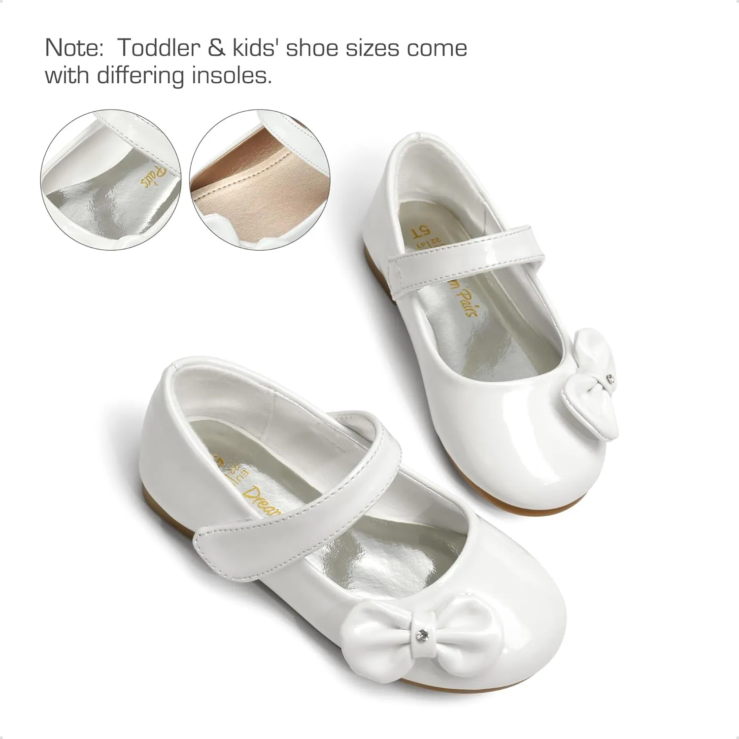 DREAM PAIRS Toddler Girls Dress Shoes Mary Jane Flats, Girls School Uniform Flats Bow Ballerina Shoes