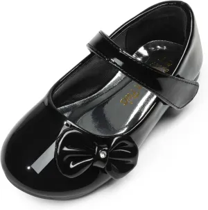 DREAM PAIRS Toddler Girls Dress Shoes Mary Jane Flats, Girls School Uniform Flats Bow Ballerina Shoes