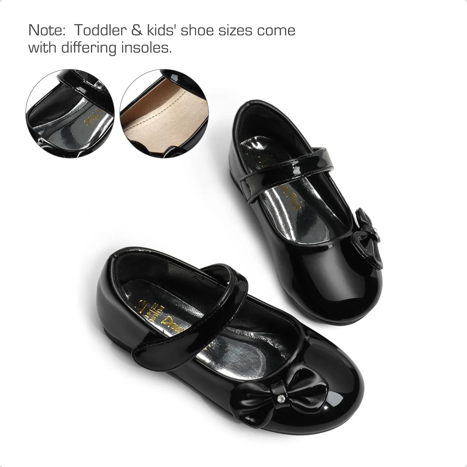 DREAM PAIRS Toddler Girls Dress Shoes Mary Jane Flats, Girls School Uniform Flats Bow Ballerina Shoes