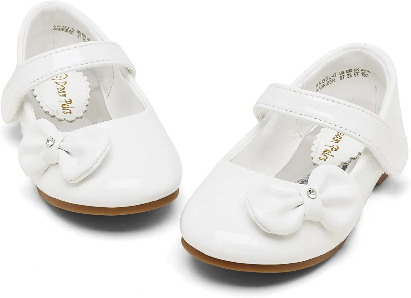 DREAM PAIRS Toddler Girls Dress Shoes Mary Jane Flats, Girls School Uniform Flats Bow Ballerina Shoes
