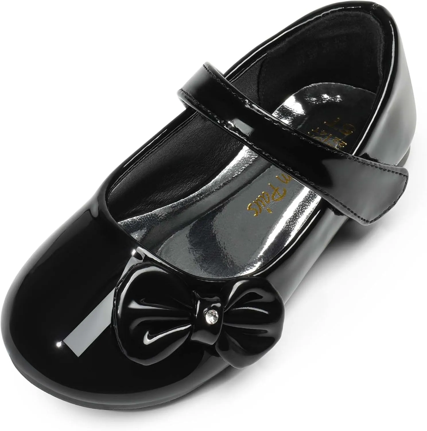 DREAM PAIRS Toddler Girls Dress Shoes Mary Jane Flats, Girls School Uniform Flats Bow Ballerina Shoes