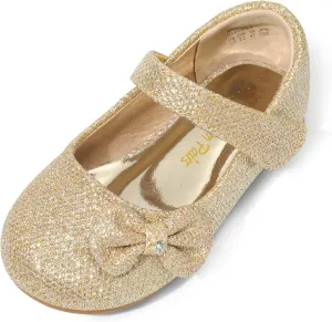DREAM PAIRS Toddler Girls Dress Shoes Mary Jane Flats, Girls School Uniform Flats Bow Ballerina Shoes