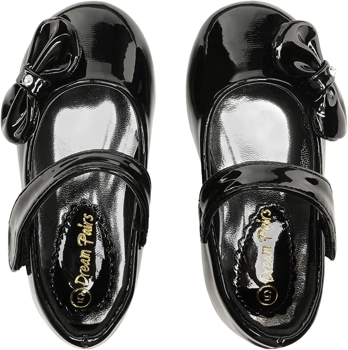 DREAM PAIRS Toddler Girls Dress Shoes Mary Jane Flats, Girls School Uniform Flats Bow Ballerina Shoes