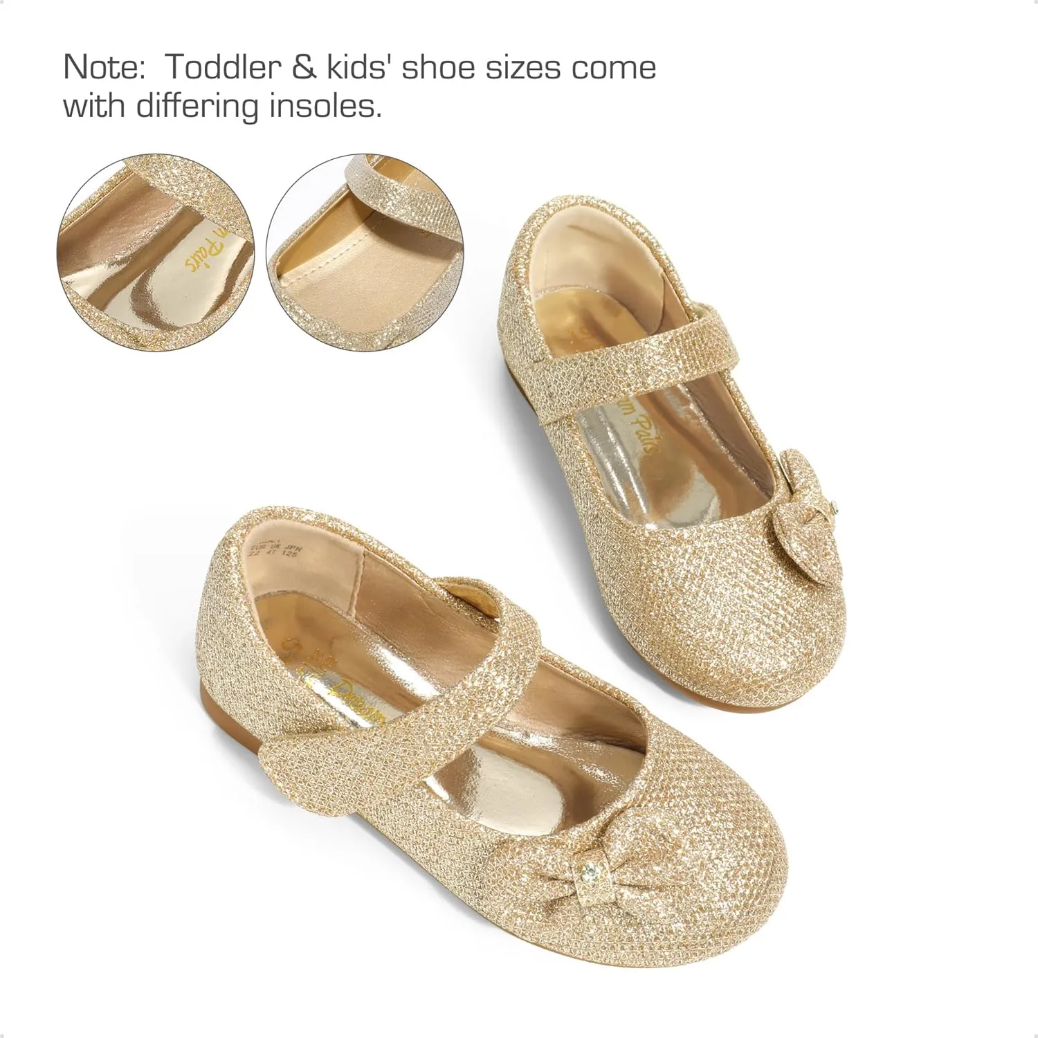 DREAM PAIRS Toddler Girls Dress Shoes Mary Jane Flats, Girls School Uniform Flats Bow Ballerina Shoes