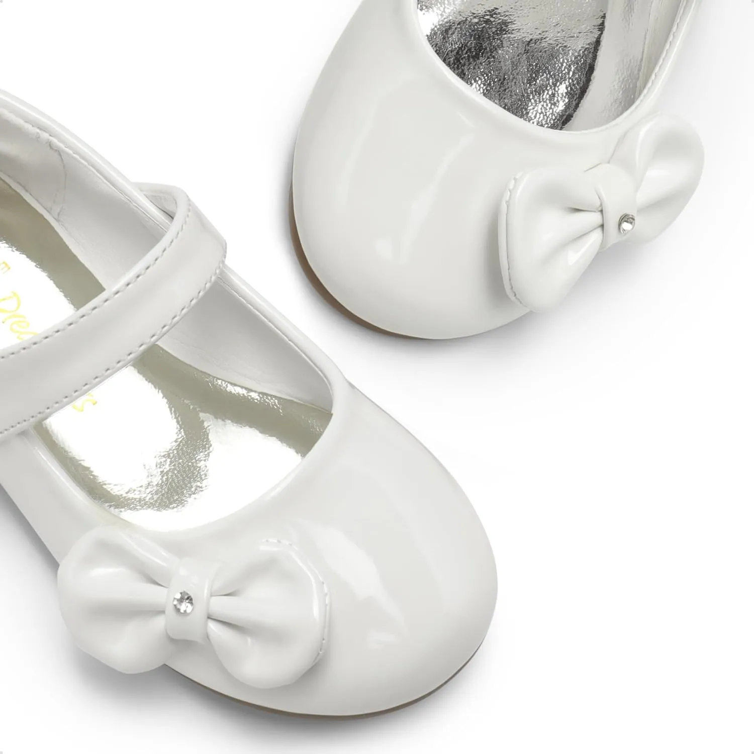 DREAM PAIRS Toddler Girls Dress Shoes Mary Jane Flats, Girls School Uniform Flats Bow Ballerina Shoes