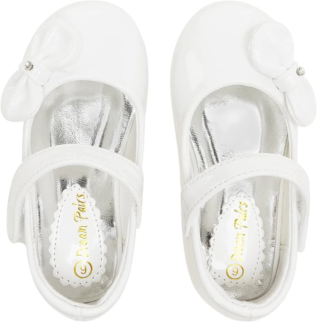 DREAM PAIRS Toddler Girls Dress Shoes Mary Jane Flats, Girls School Uniform Flats Bow Ballerina Shoes