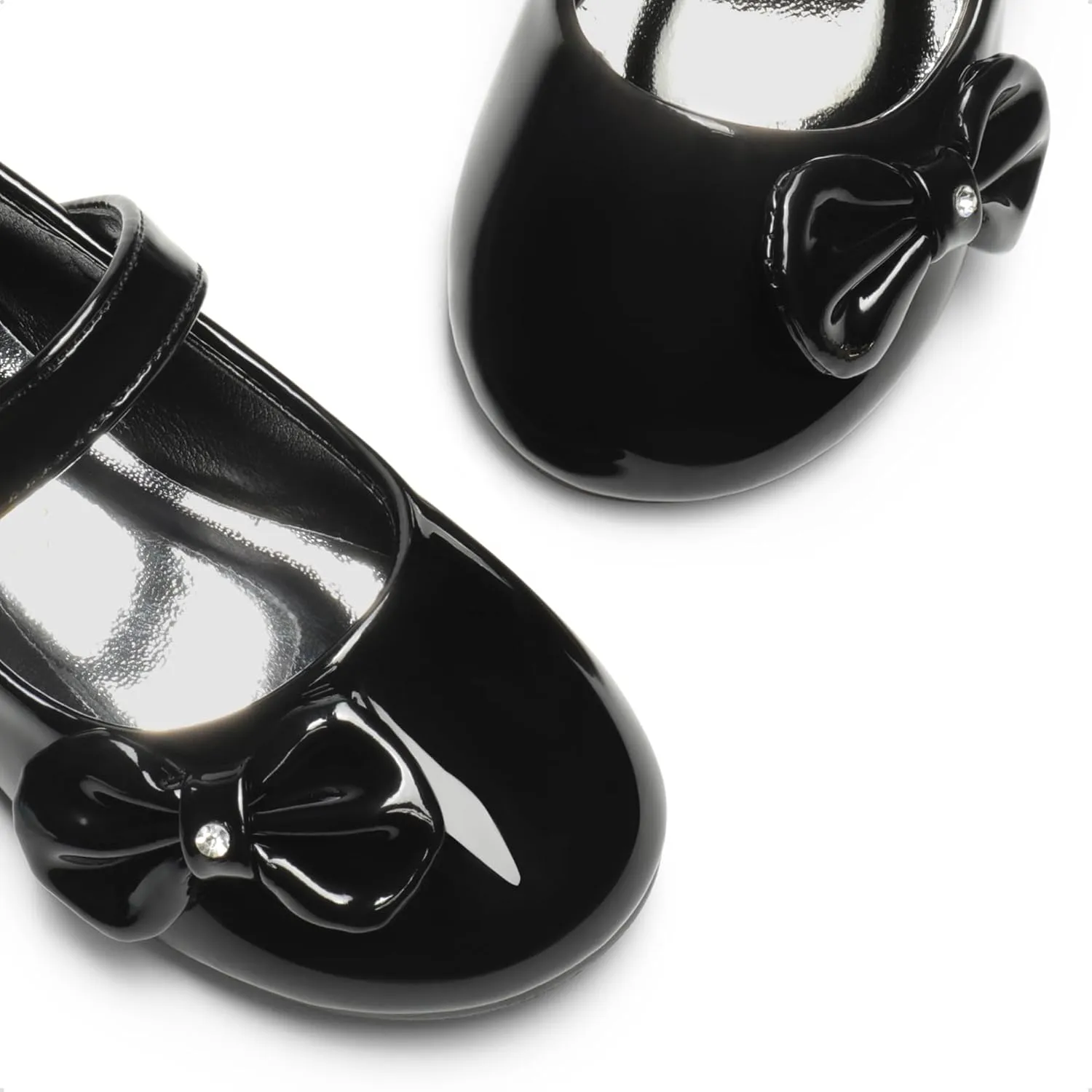DREAM PAIRS Toddler Girls Dress Shoes Mary Jane Flats, Girls School Uniform Flats Bow Ballerina Shoes