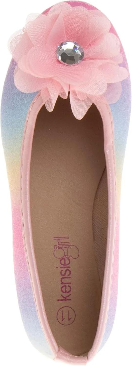 Dress Casual Ballerina Flats-Bow Charms Studs Straps