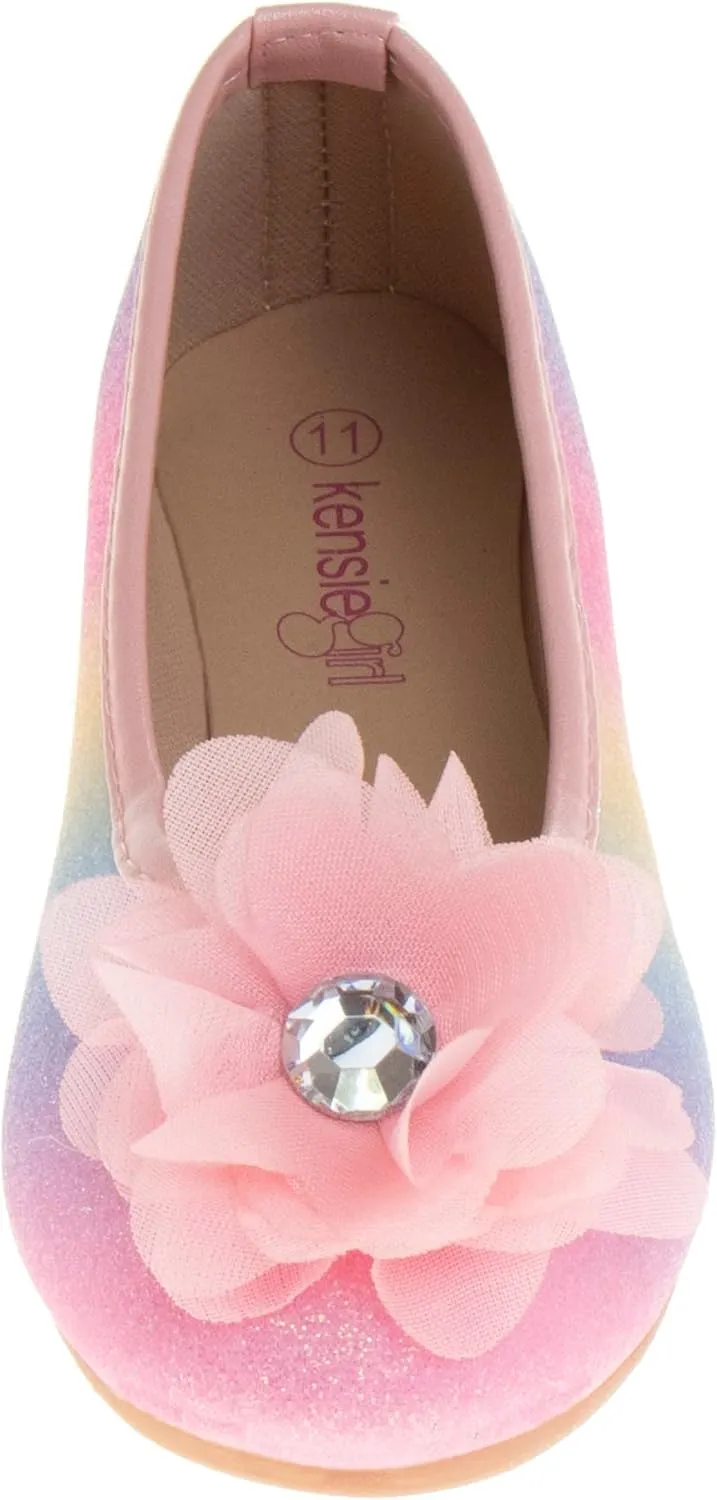 Dress Casual Ballerina Flats-Bow Charms Studs Straps