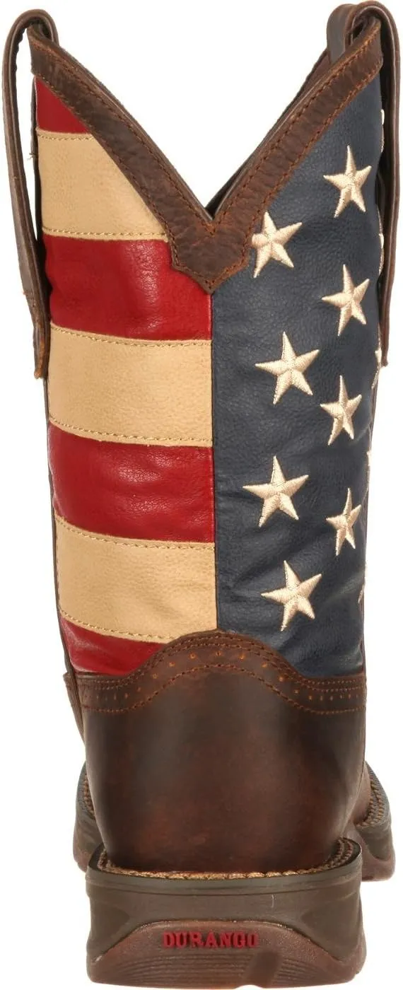 Durango Men's Patriotic Pull-On Western Flag Boots Brown
