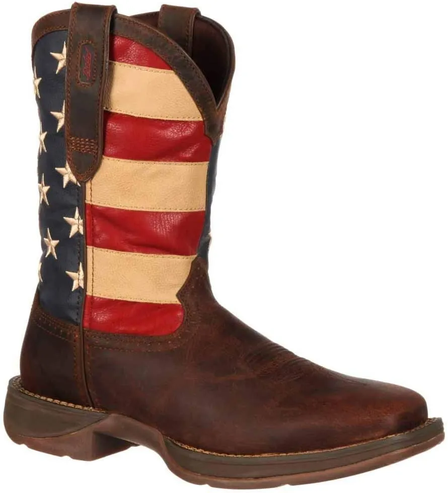 Durango Men's Patriotic Pull-On Western Flag Boots Brown