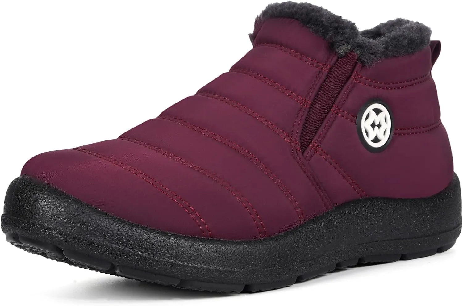 Eagsouni Snow Boots Womens Winter Ankle Boots Ladies Warm Fur Lined Booties Thickening Shoes Zip Flat Sneakers Outdoor Booties